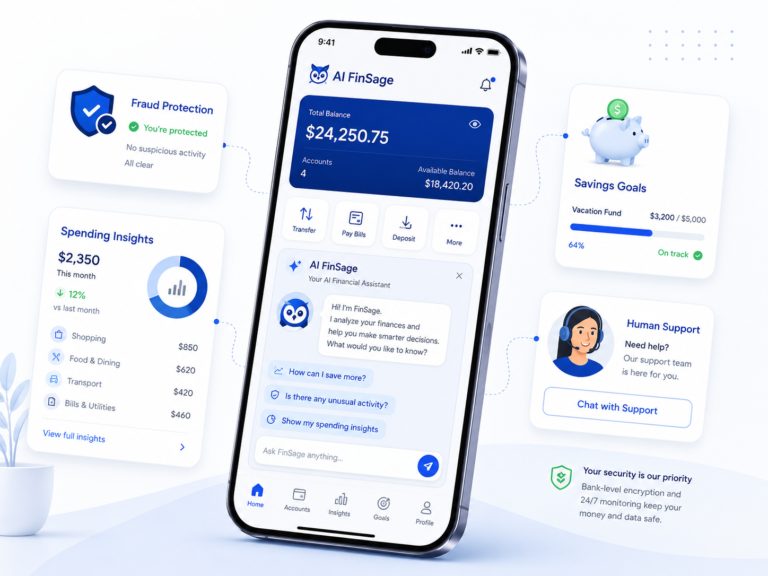 Major U.S. banks integrating AI features into mobile banking apps, fraud detection, and financial insights